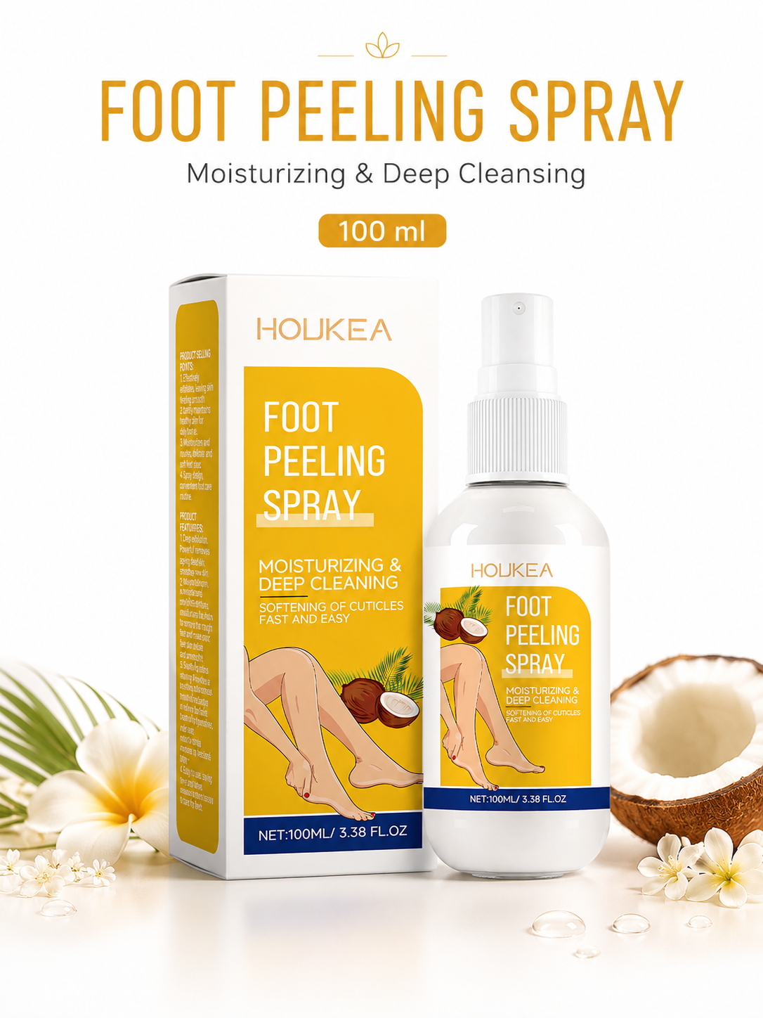 Houkea Foot Peeling Spray — Exfoliate & Moisturize