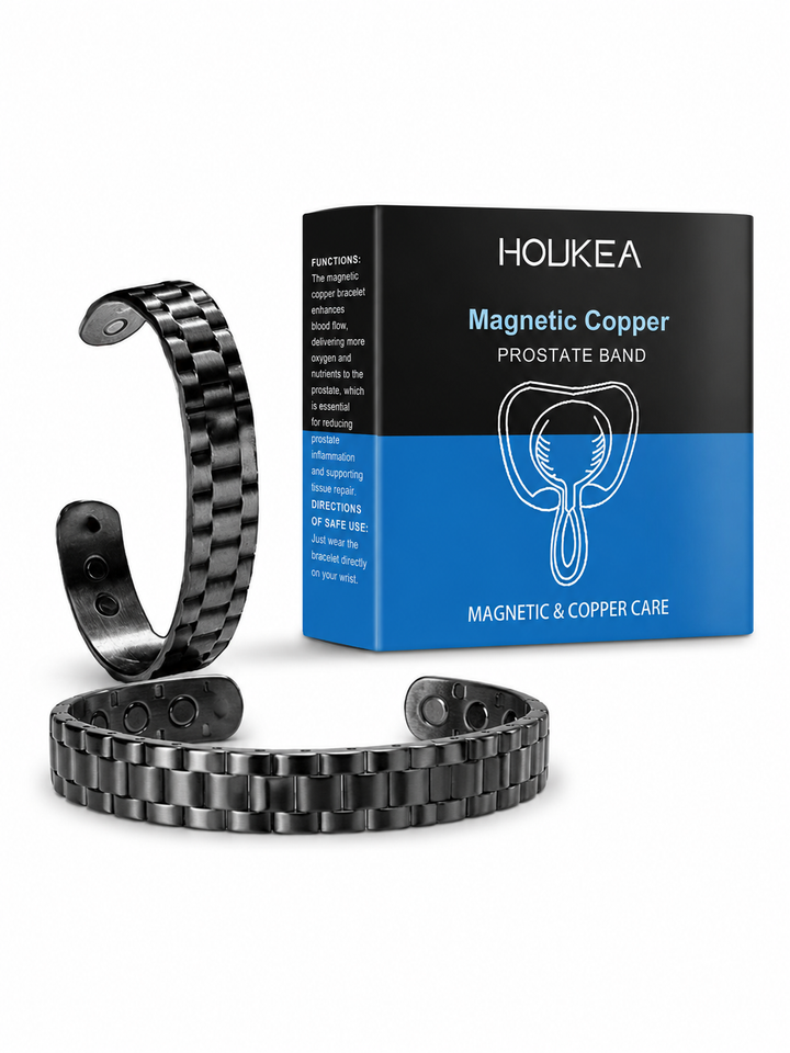 HOUKEA Magnetic Copper Men's Health Bracelet | 2-Pack