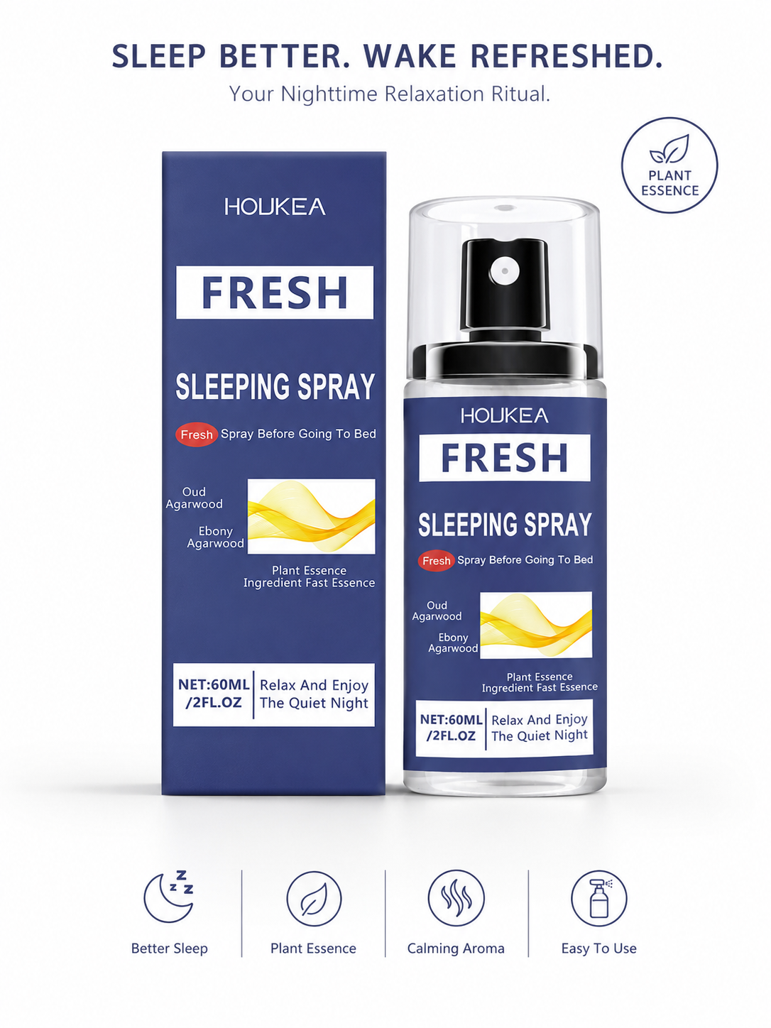 Houkea Herbal Sleep Spray — Oud Agarwood 60ml