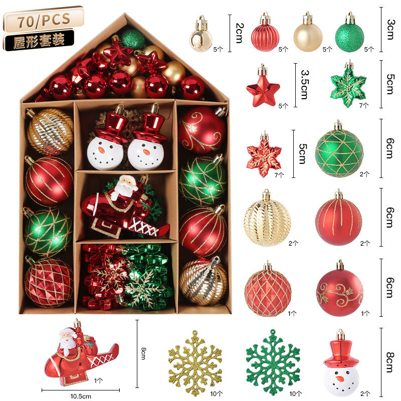 70-Piece Christmas Ornament Set for a Full Tree Display