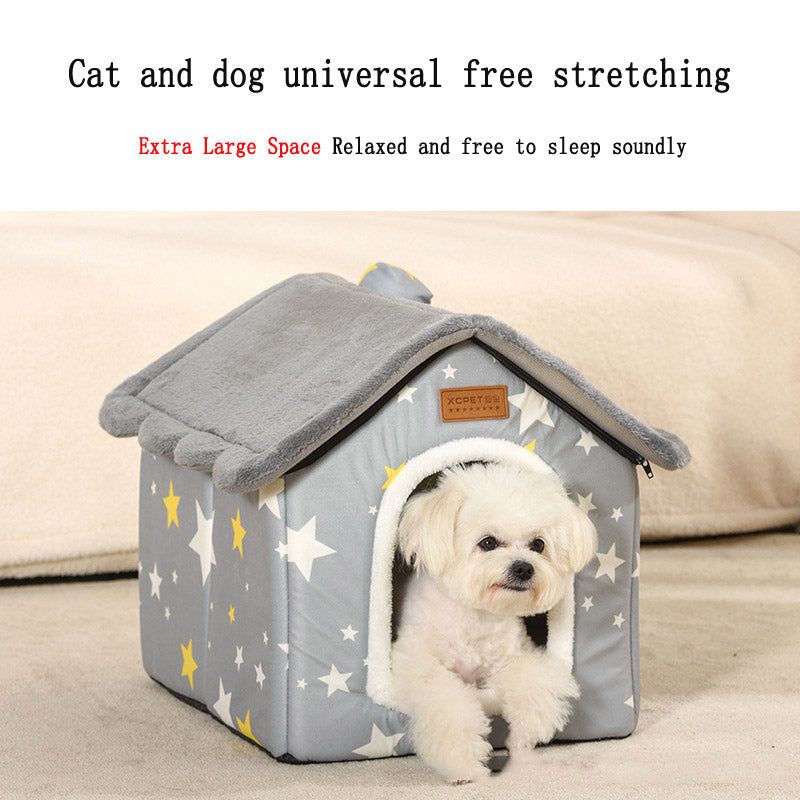 Washable Pet Cat & Dog Nest Bed for Cozy Indoor Sleep