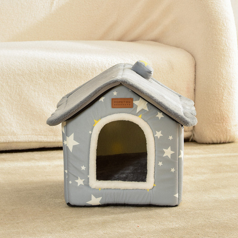 Washable Pet Cat & Dog Nest Bed for Cozy Indoor Sleep