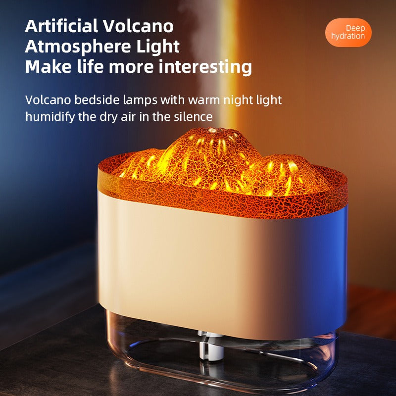 Volcano Lava Humidifier with Warm LED Glow for Bedrooms