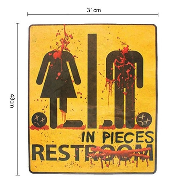 Halloween Bathroom Wall Sticker Horror Door Decor