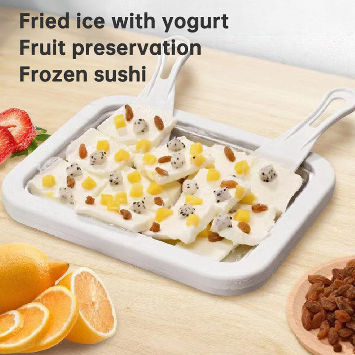 Stir Fried Ice Plate: Make Frozen Yogurt Rolls at Home