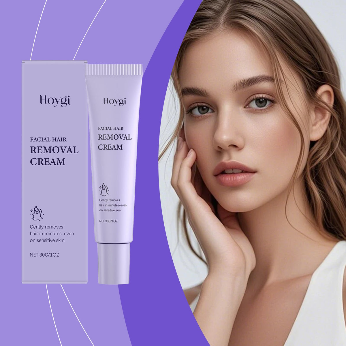 Gentle Facial Hair Removal Cream for Sensitive Skin