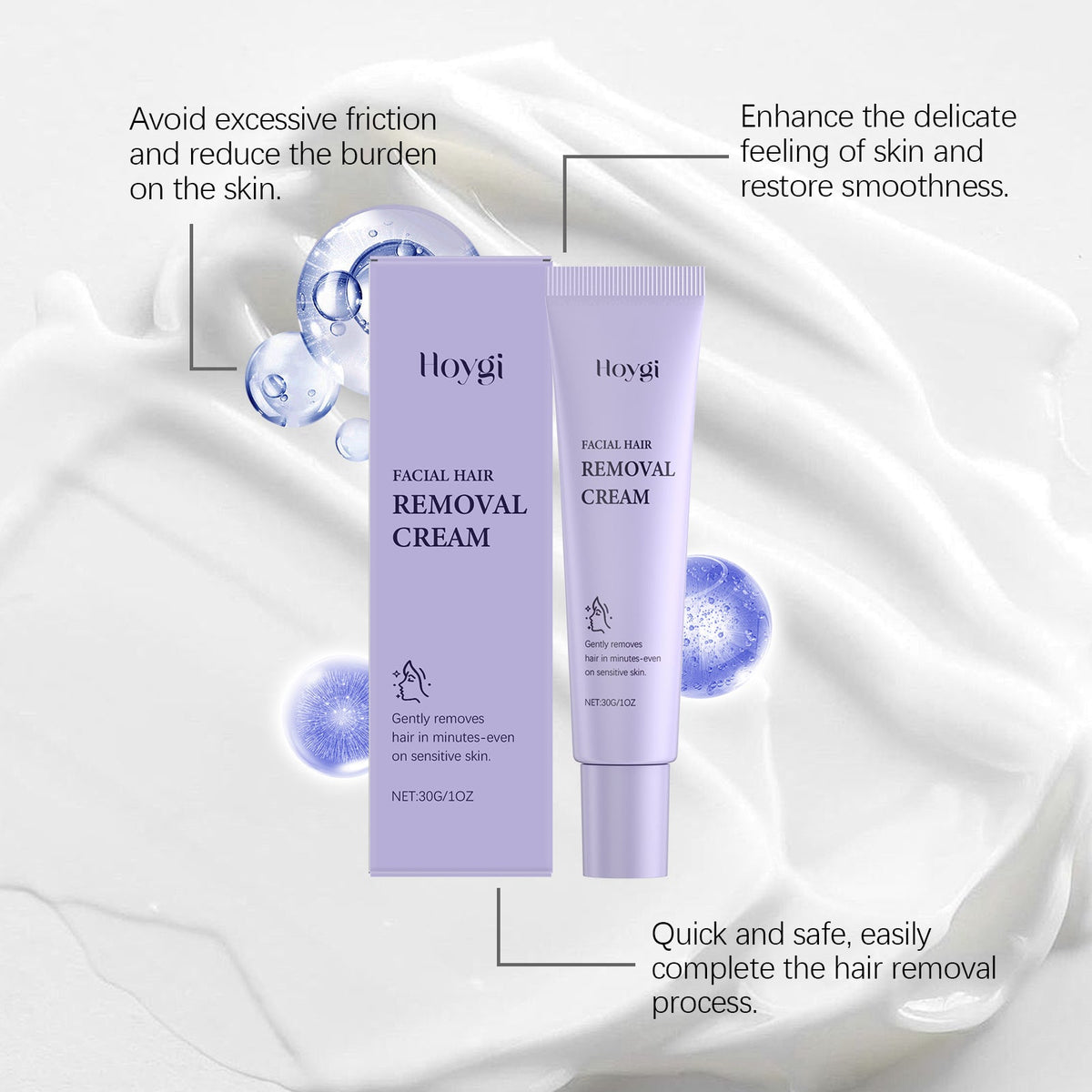 Gentle Facial Hair Removal Cream for Sensitive Skin