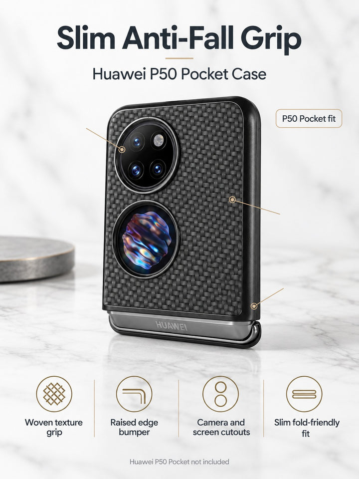 Huawei P50 Pocket Case Slim Fiber Texture Anti-Fall Cover