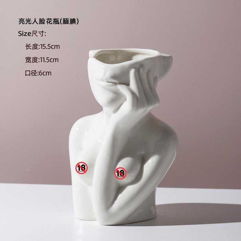 Human Shape Ceramic Vase for Gallery-Worthy Home Decor