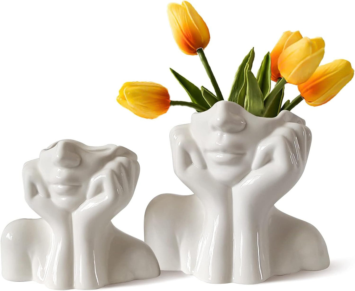 Human Shape Ceramic Vase for Gallery-Worthy Home Decor