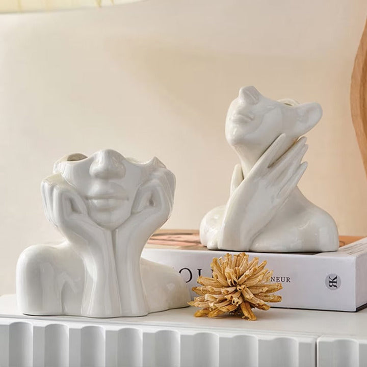 Human Shape Ceramic Vase for Gallery-Worthy Home Decor