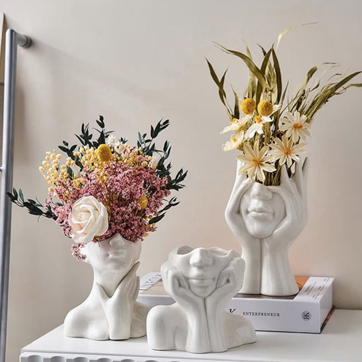 Human Shape Ceramic Vase for Gallery-Worthy Home Decor