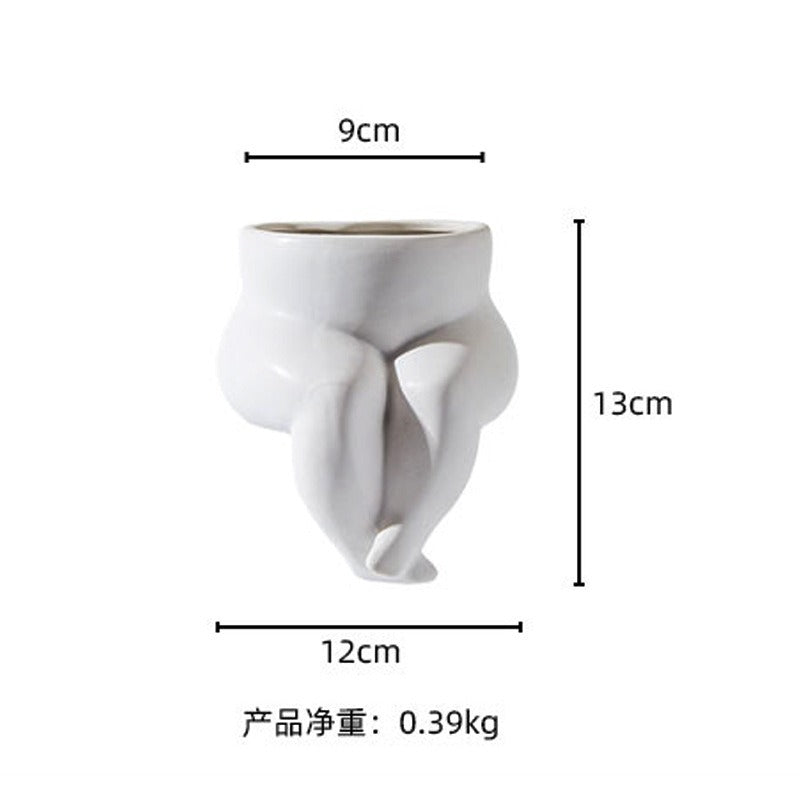 Ceramic Human Body Vase for Modern Floral Displays