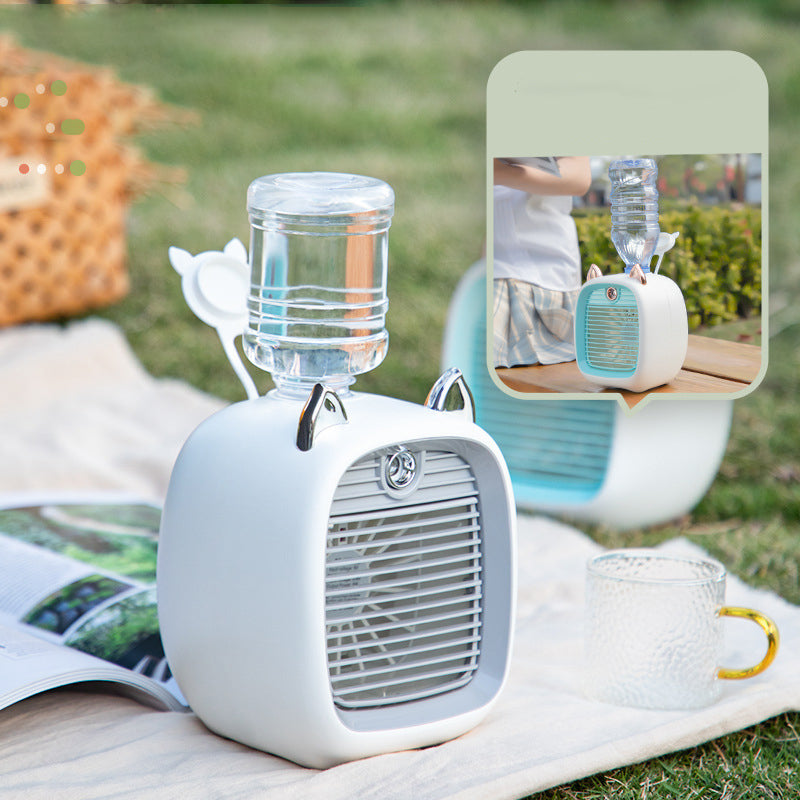 Mini Desktop Fan with Mist Spray, USB Portable Cooler
