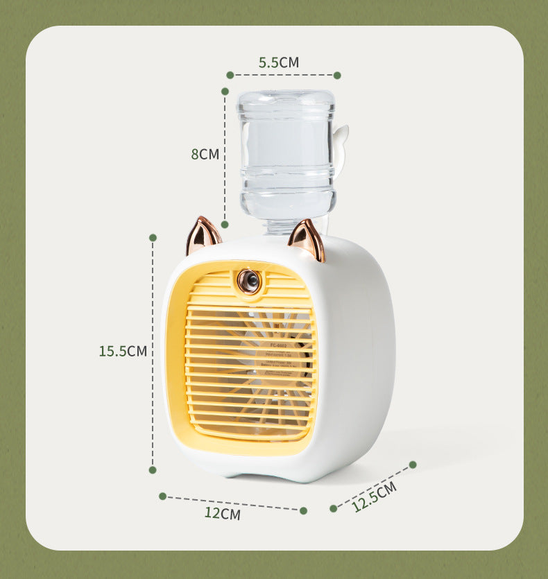 Mini Desktop Fan with Mist Spray, USB Portable Cooler