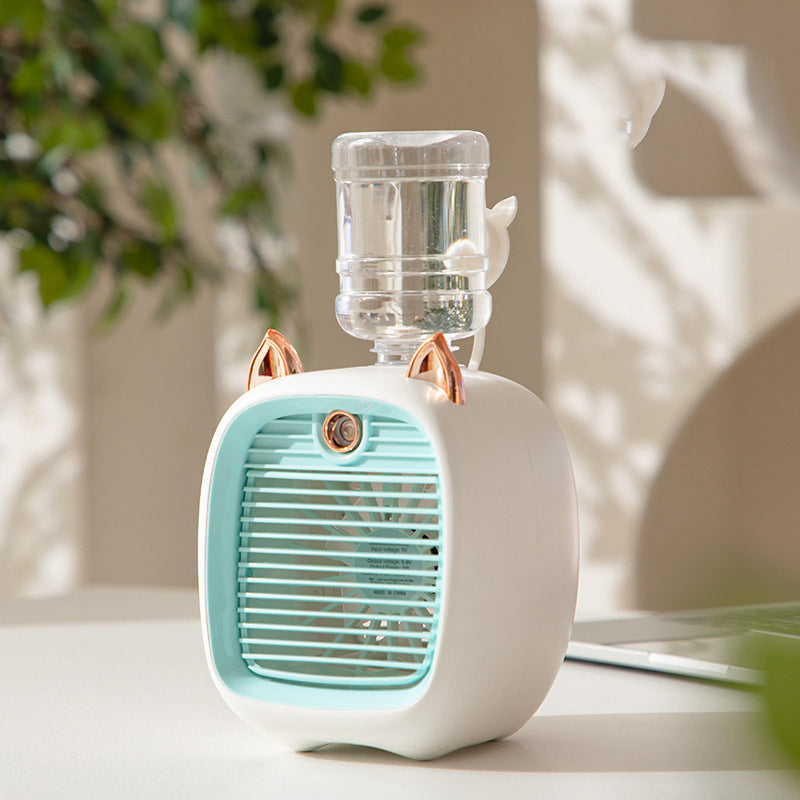 Mini Desktop Fan with Mist Spray, USB Portable Cooler