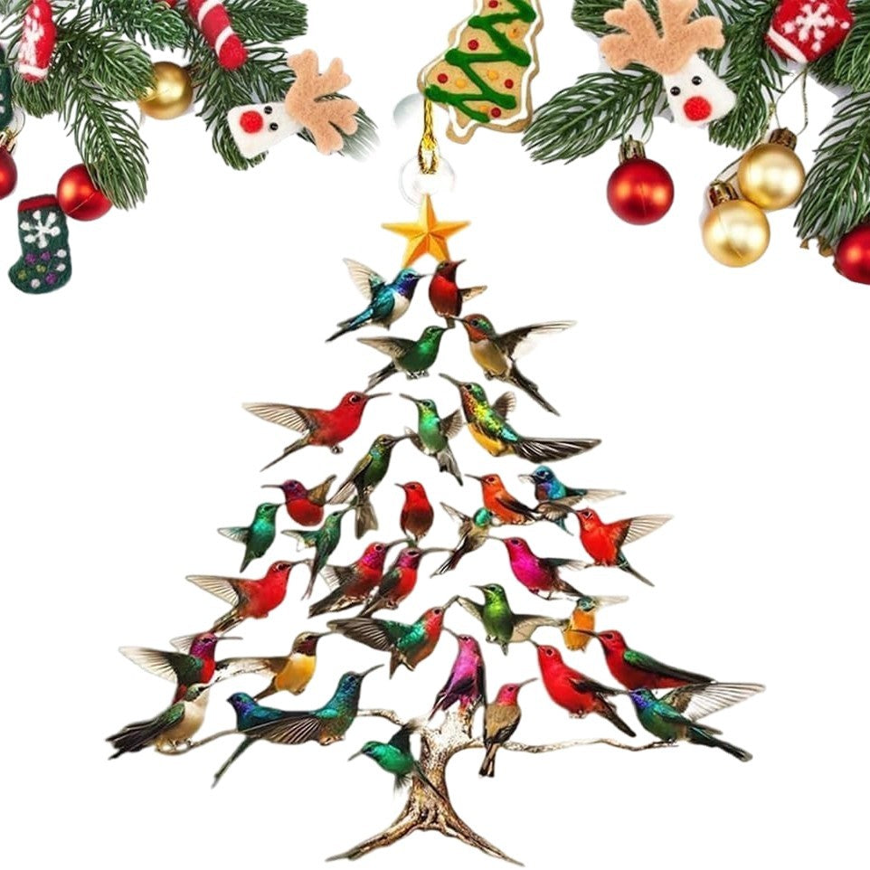 Hummingbird Christmas Ornament Colorful Tree Focal Point