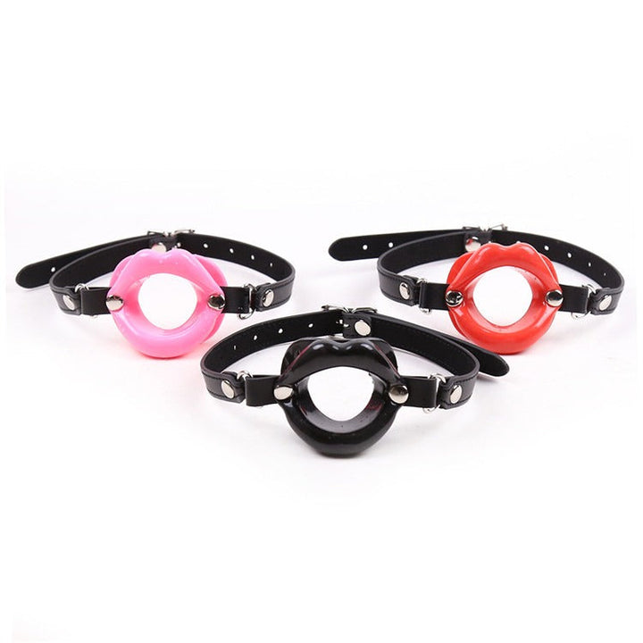 Leather Lip Roleplay Mouth Opener Toy for Couples