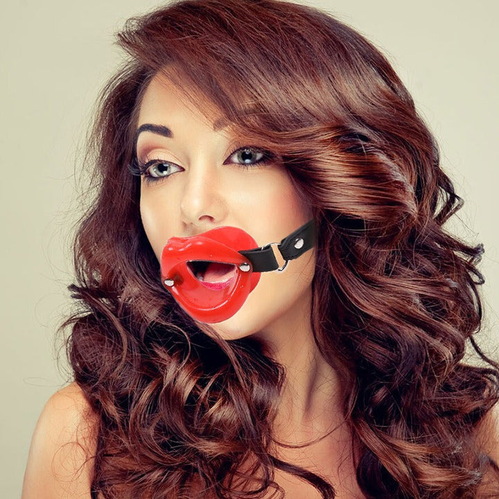 Leather Lip Roleplay Mouth Opener Toy for Couples