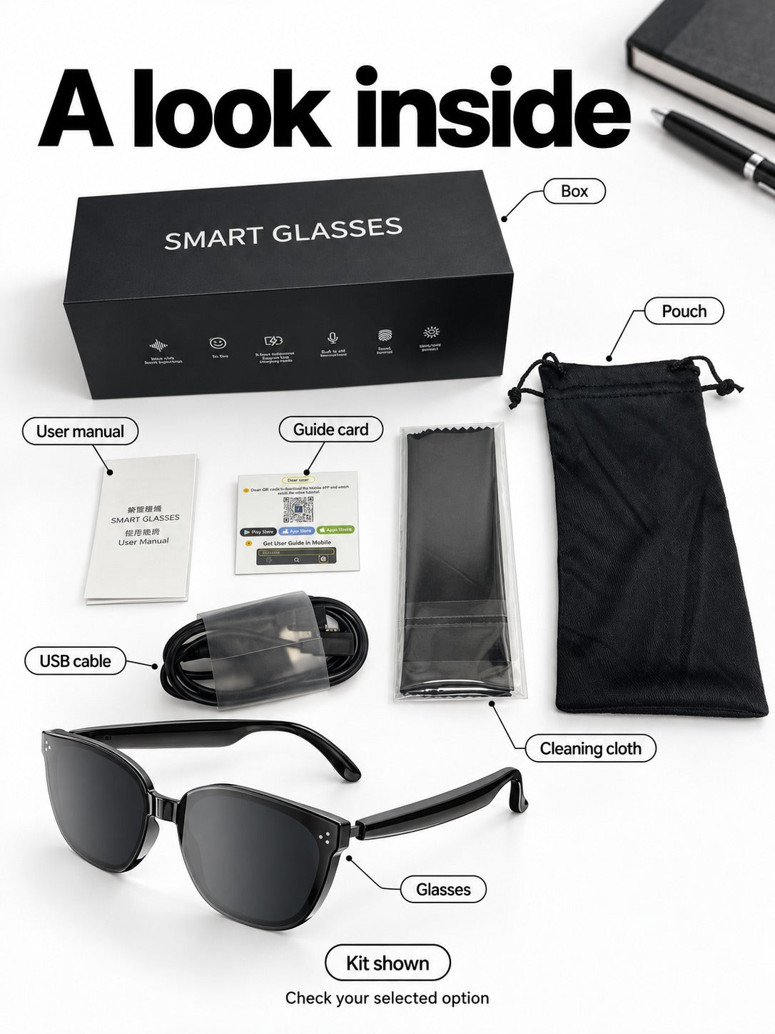 AI Translation Bluetooth Glasses with Open-Ear Audio