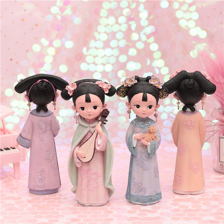 Court Style Girl Ornaments Decor for Whimsical Gifts