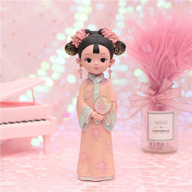 Court Style Girl Ornaments Decor for Whimsical Gifts