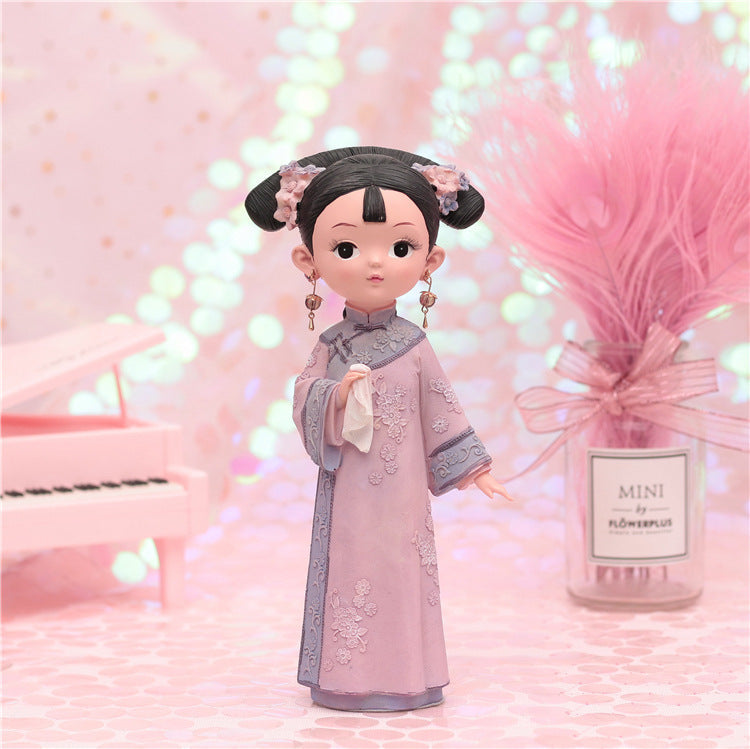 Court Style Girl Ornaments Decor for Whimsical Gifts