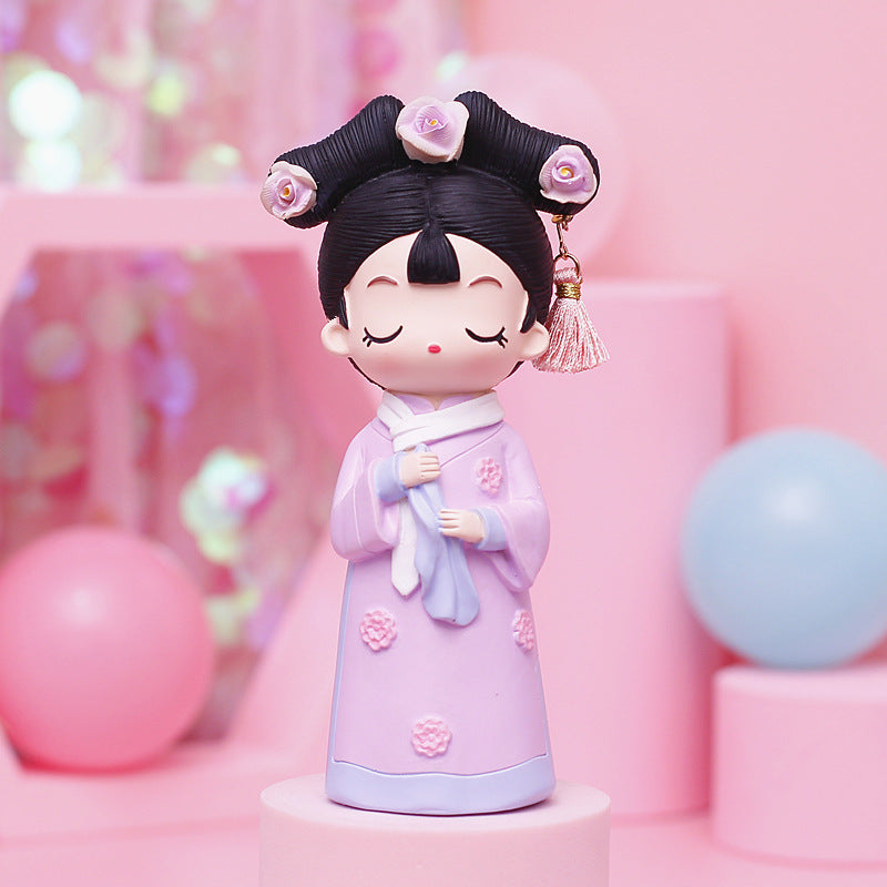 Court Style Girl Ornaments Decor for Whimsical Gifts
