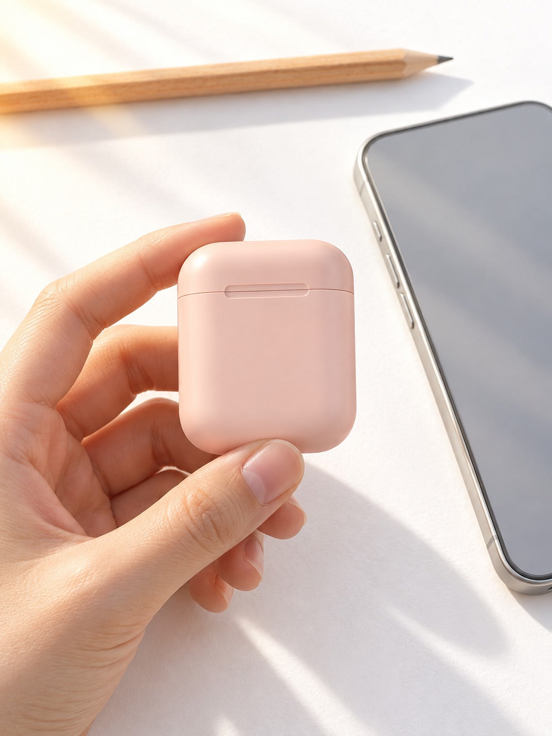 Pink Wireless Earbuds with Touch Control, Bluetooth 5.0