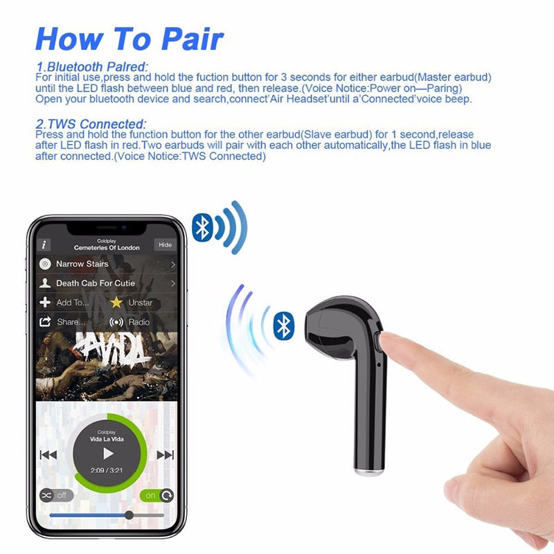 Wireless Bluetooth 5.0 Earbuds for iPhone & Android