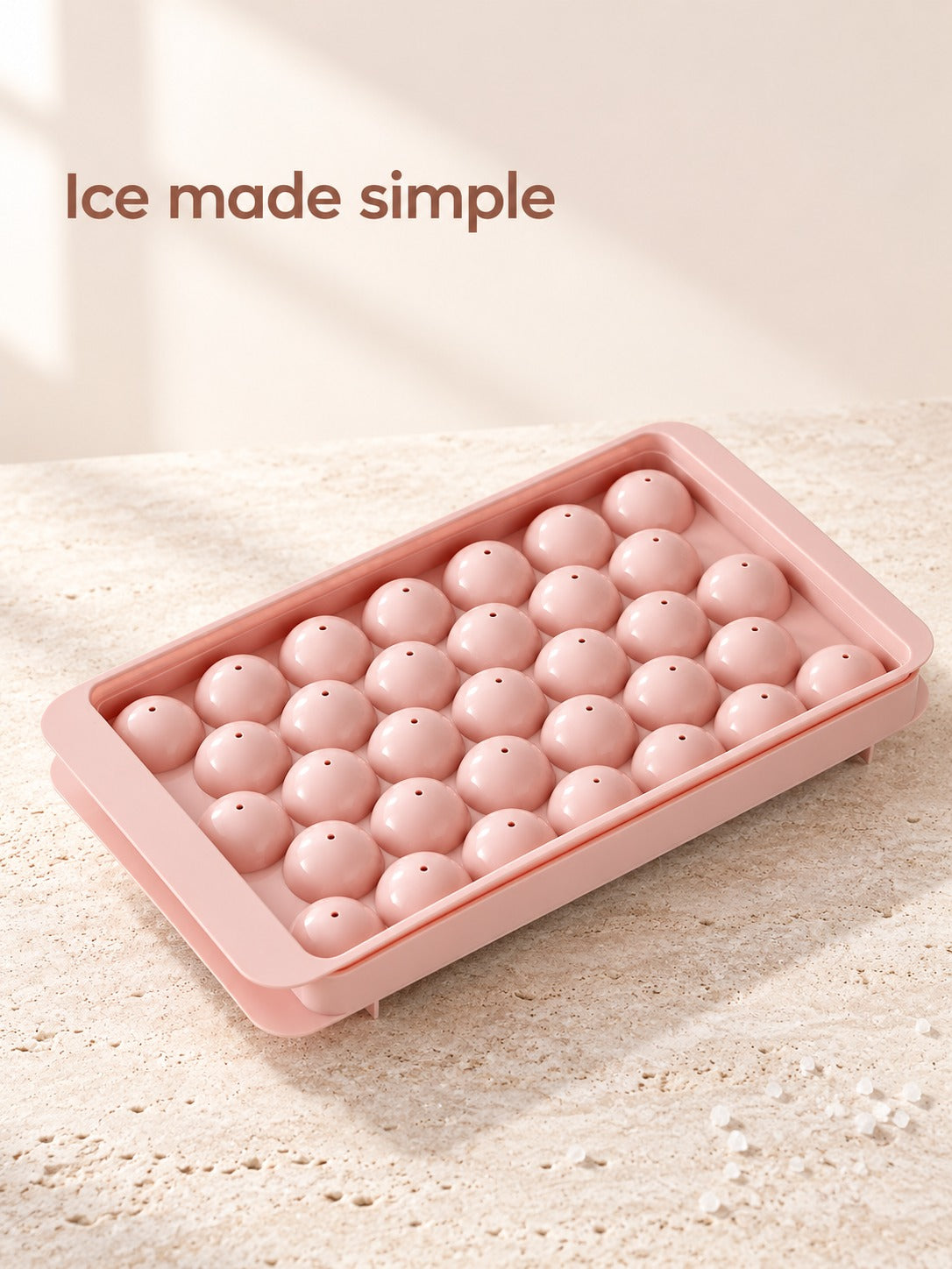 33-Ball Round Ice Mold Tray for Slow-Melt Summer Drinks