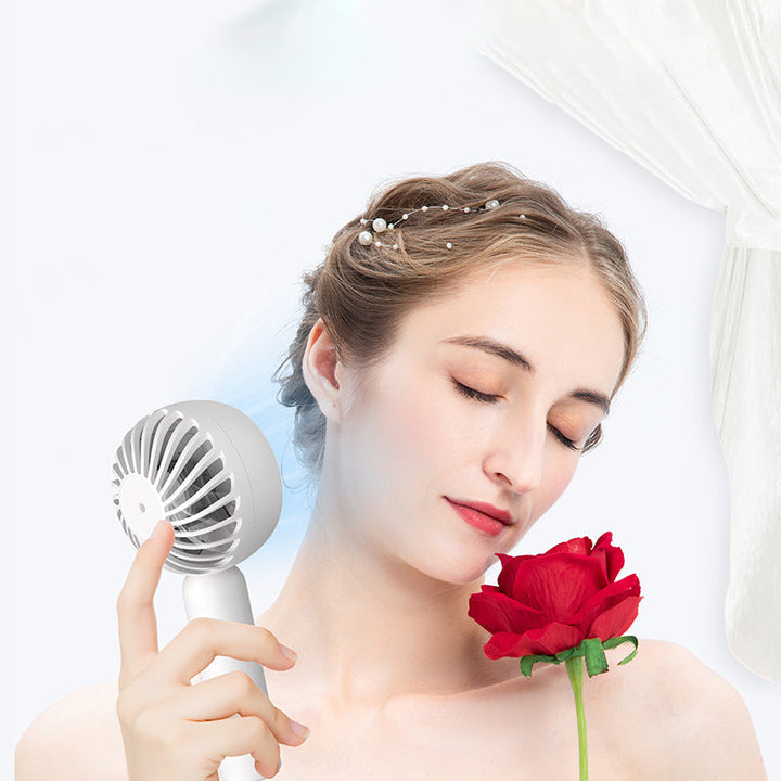 Ice Cooling Handheld Fan: Portable USB Rechargeable