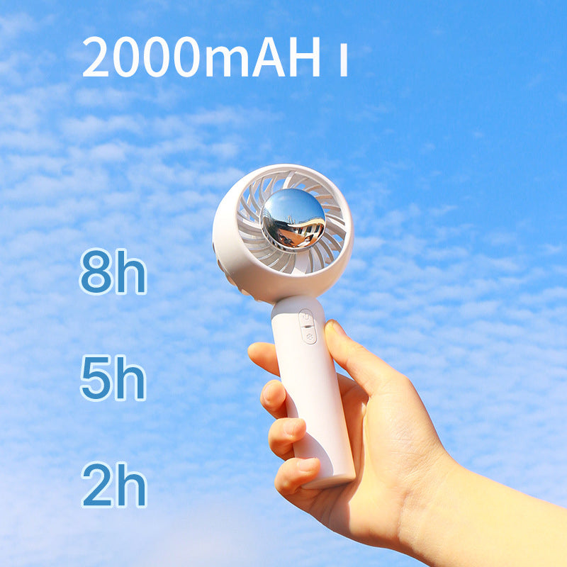 Ice Cooling Handheld Fan: Portable USB Rechargeable