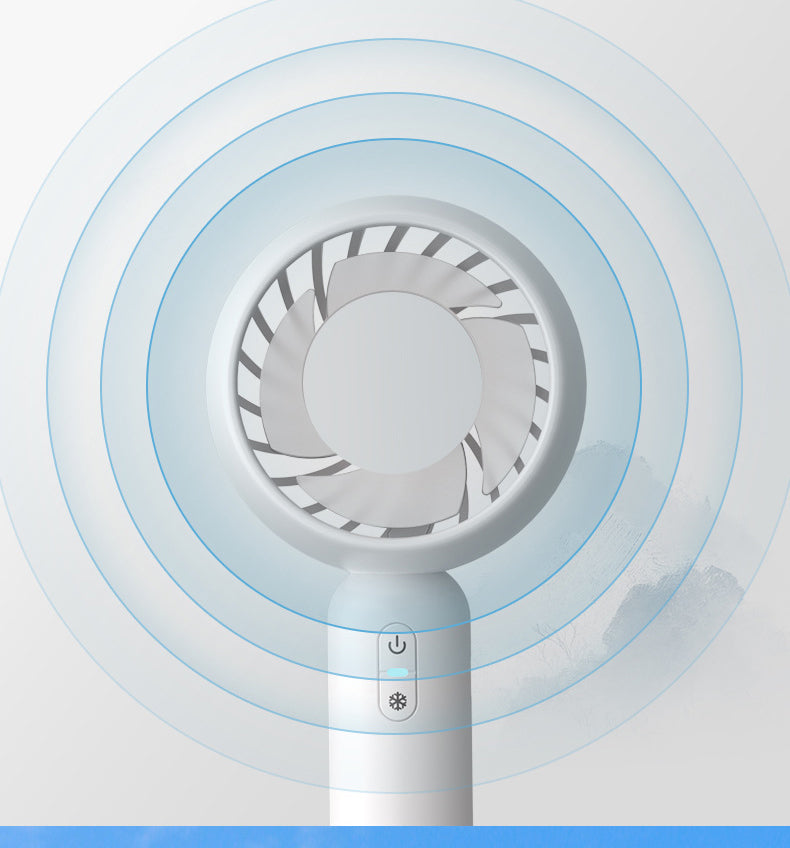 Ice Cooling Handheld Fan: Portable USB Rechargeable