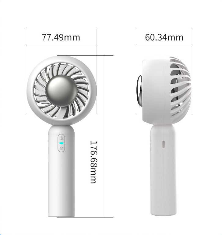 Ice Cooling Handheld Fan: Portable USB Rechargeable