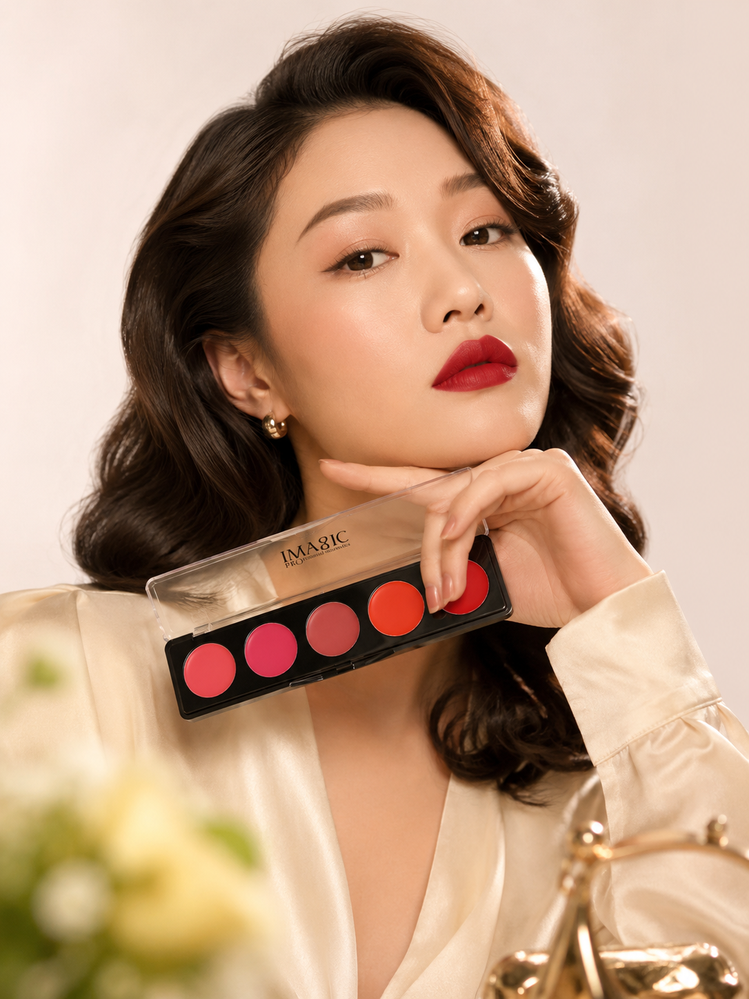 IMAGIC Waterproof Lip Palette — 5 Shades + Brush