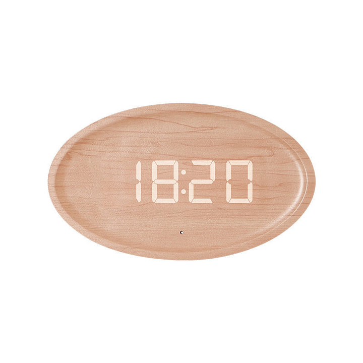 Wood-Look LED Wall Clock for Easy Roomwide Time Reading