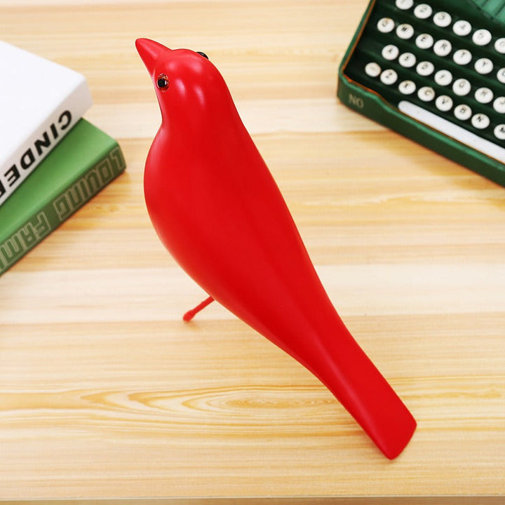 Red Pigeon Sculpture for Modern Shelf Decor Accent