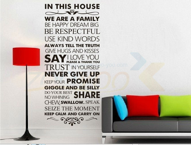 Family Rules Wall Decal – Inspirational Home Decor