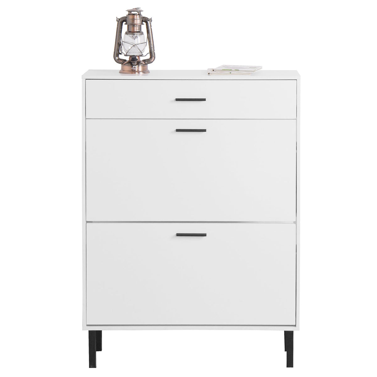 Hidden Shoe Cabinet with Flip-Down Drawers for Entryways
