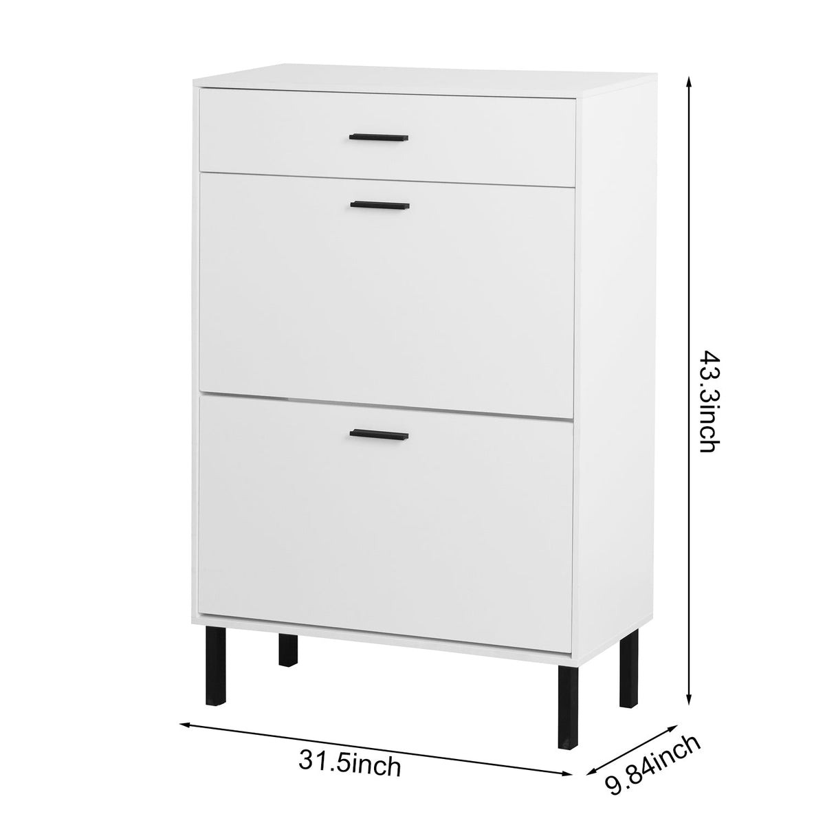 Hidden Shoe Cabinet with Flip-Down Drawers for Entryways