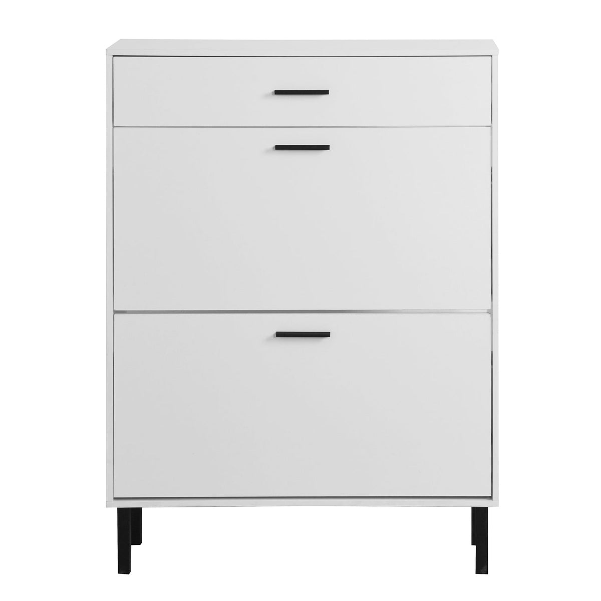 Hidden Shoe Cabinet with Flip-Down Drawers for Entryways