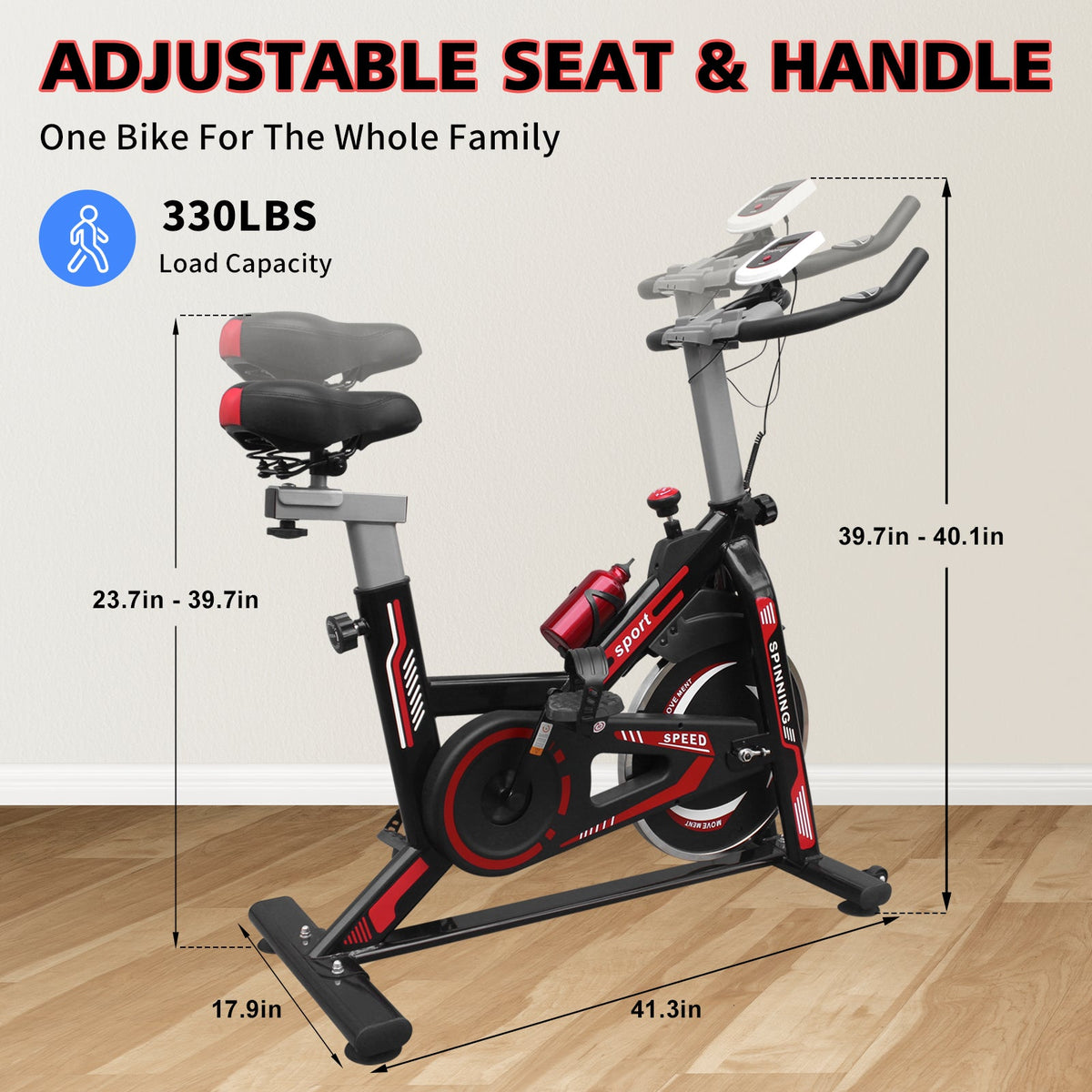 Indoor Exercise Bike with Padded Seat for Home Cardio