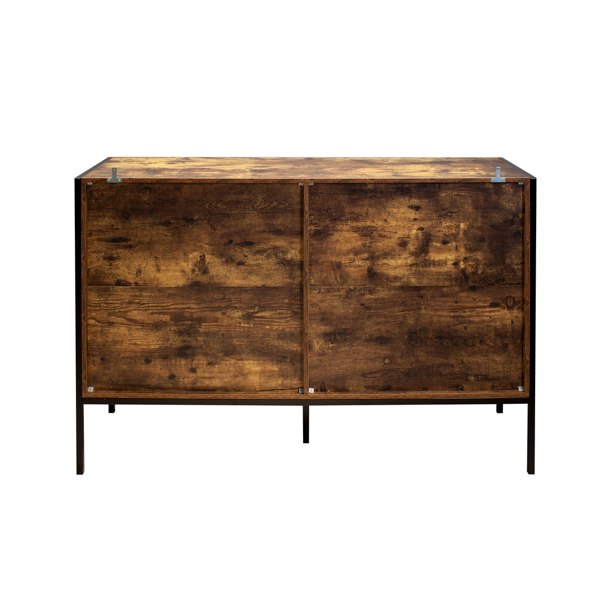 Rustic Brown 6 Drawer Dresser with Steel Frame