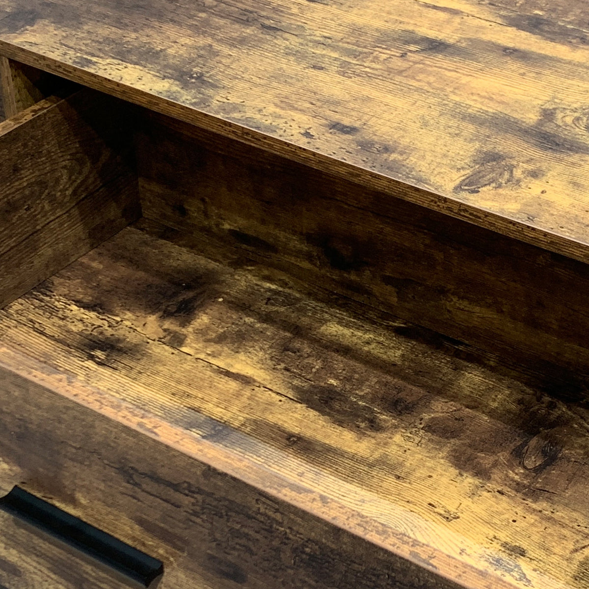Rustic Brown 6 Drawer Dresser with Steel Frame