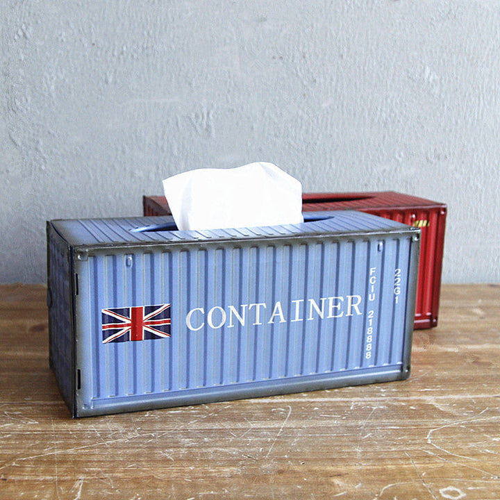 Industrial Tissue Box Holder With Retro Container Style