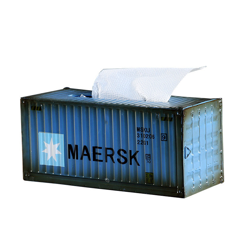 Industrial Tissue Box Holder With Retro Container Style