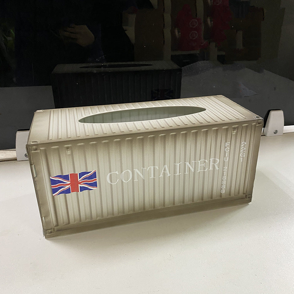 Industrial Tissue Box Holder With Retro Container Style