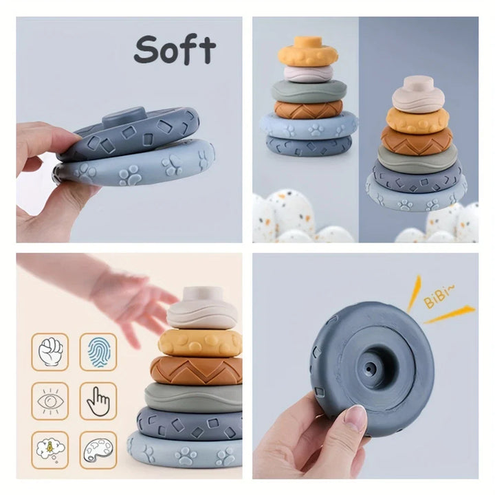 Silicone Stacking Toy for Sensory Learning & Teething