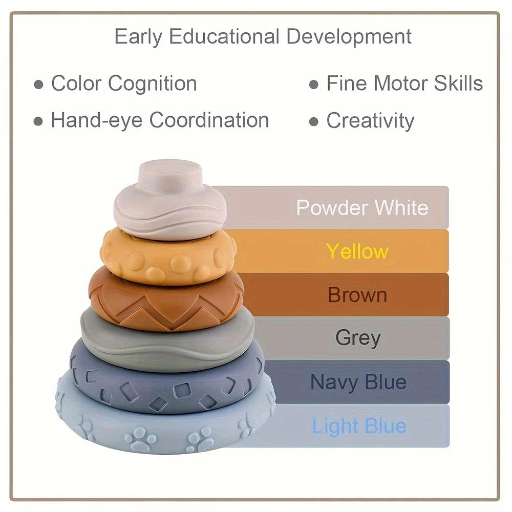 Silicone Stacking Toy for Sensory Learning & Teething